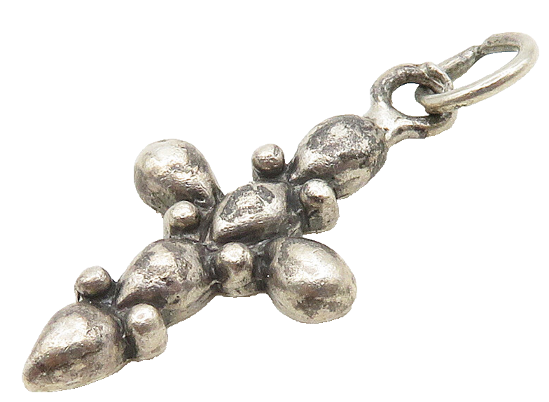 925 Sterling Silver  Vintage Petite Religious Cross Drop Pendant  PT12274