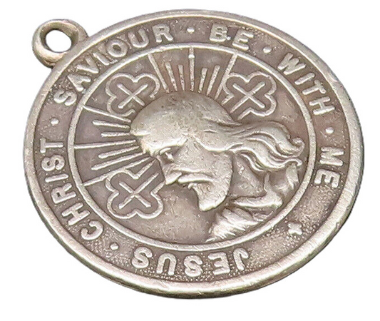 925 Sterling Silver Vintage Religious Jesus Christ Savior Medal Pendant  PT21838