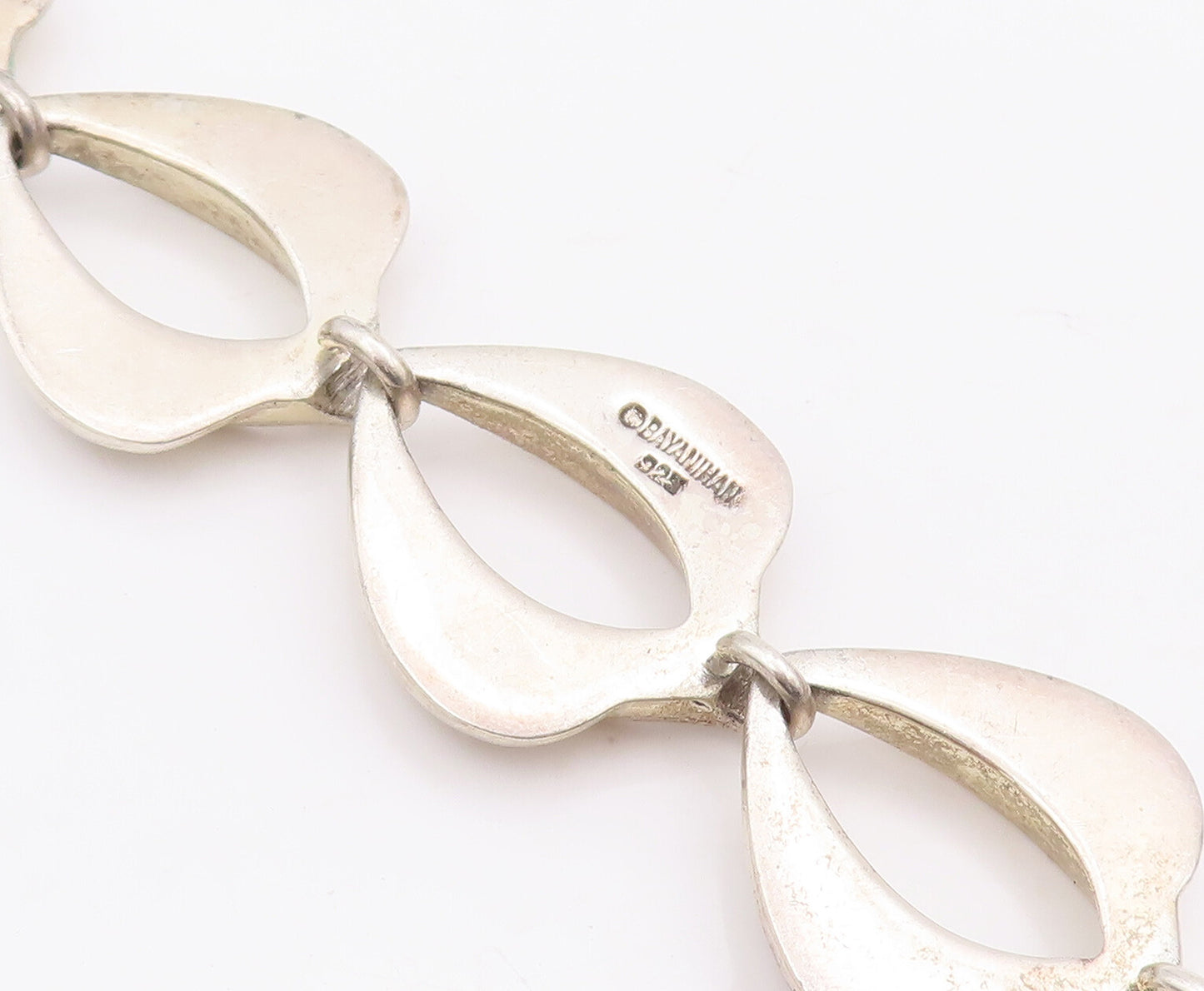 925 Sterling Silver Vintage Bracelet BAYANIHAN Designer Leaf Cut Design  BT10517