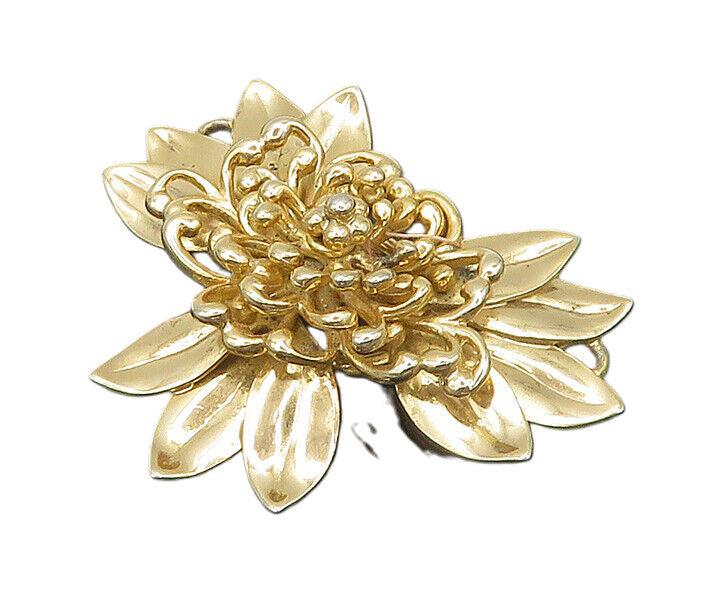 NAPIER 925 Sterling Silver  Vintage Shiny Gold Plated Flower Pendant  PT16171