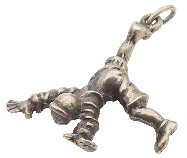 925 Sterling Silver  Vintage Soccer Guy On Handstand Charm Pendant  PT22153