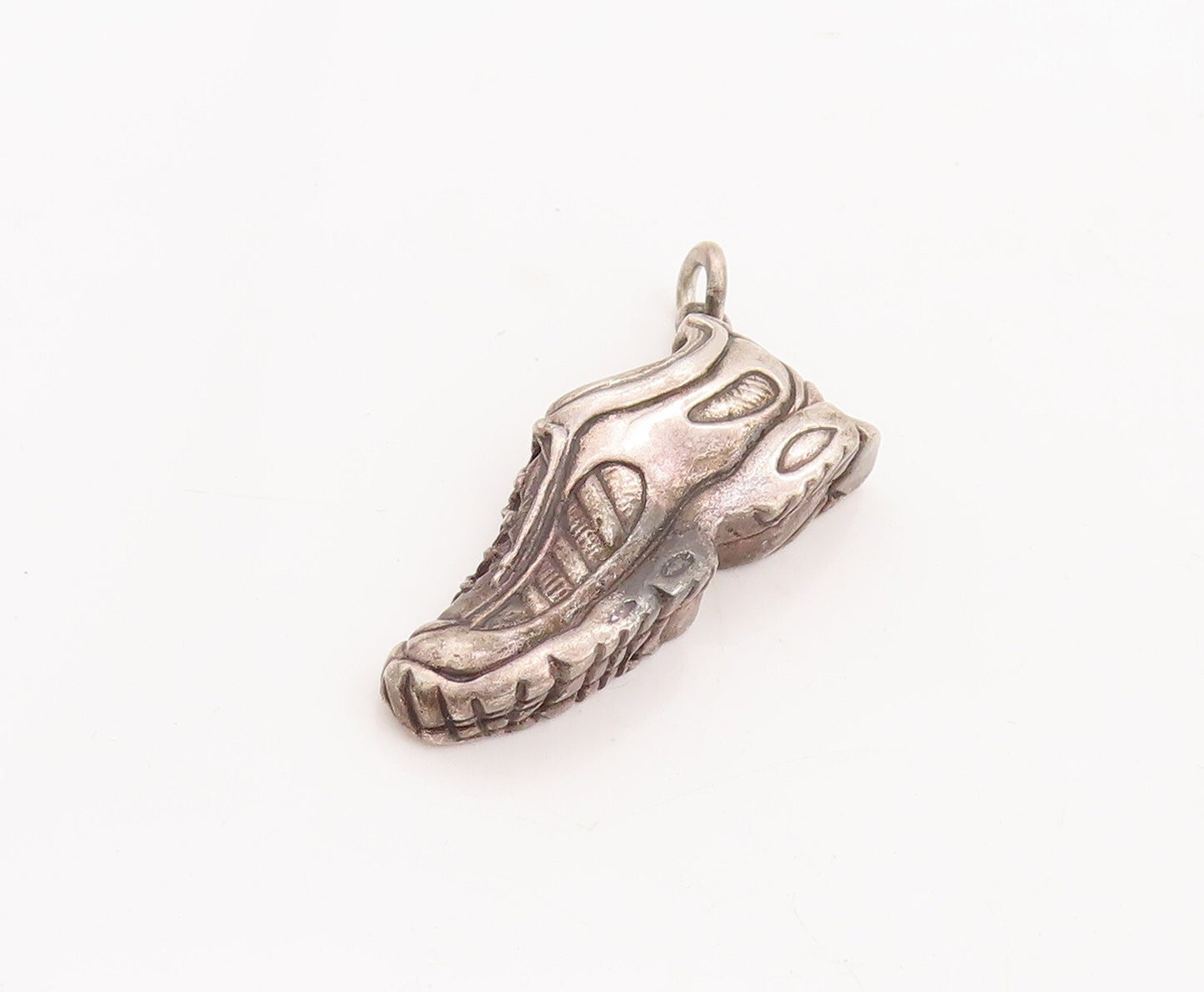 925 Sterling Silver Vintage Pendant BREAKELL 3D Carved Shoe Charm  PT23463