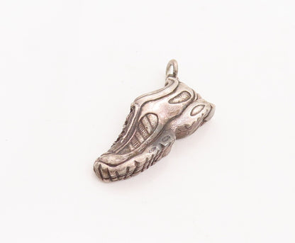 925 Sterling Silver Vintage Pendant BREAKELL 3D Carved Shoe Charm  PT23463