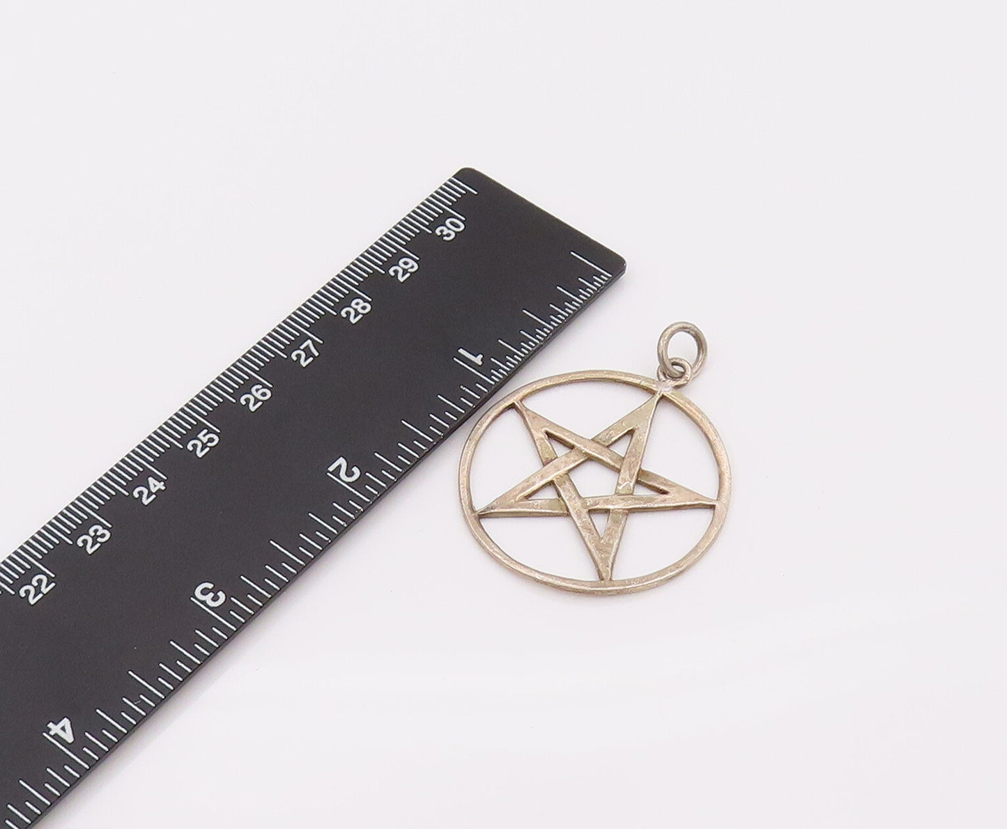 925 Sterling Silver  Vintage Masonic Star Incircle Cutout Pendant  PT22095