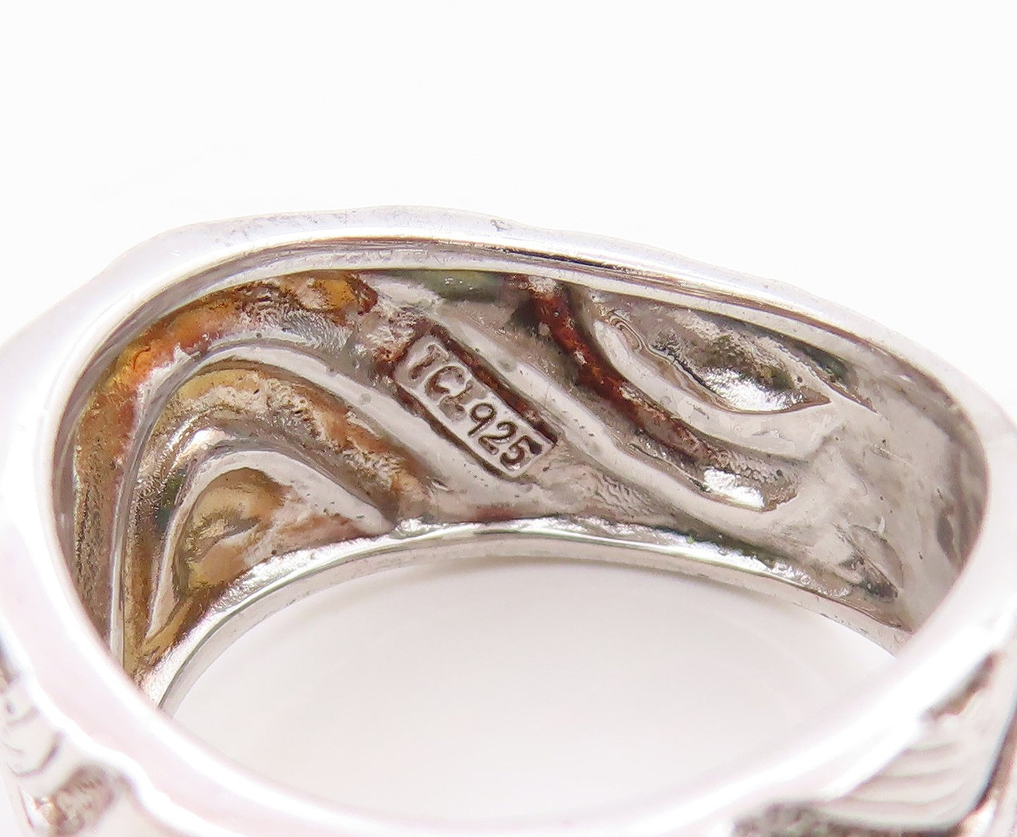 925 Sterling Silver Vintage Ring Textured Wavy Grooved Band  Sz 6.5  RG36000