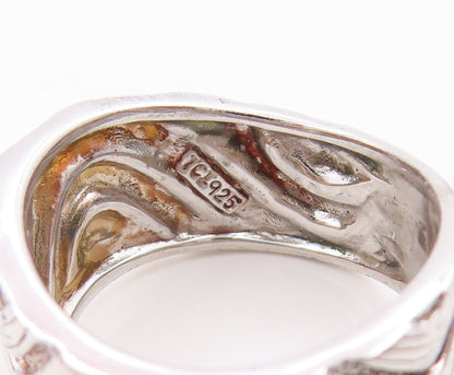 925 Sterling Silver Vintage Ring Textured Wavy Grooved Band  Sz 6.5  RG36000