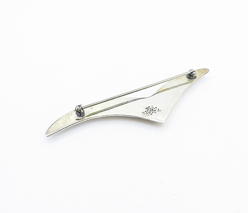 MEXICO 925 Sterling Silver  Vintage Modernist Flying Bird Brooch Pin  BP2456