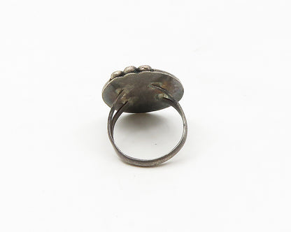 NAVAJO 925 Silver  Vintage Antique Unknown Stone Cocktail Ring Sz 8.5  RG17496