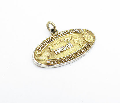 JOSTENS 925 Sterling Silver  Vintage Two Tone Hawaii Club Drop Pendant  PT3035