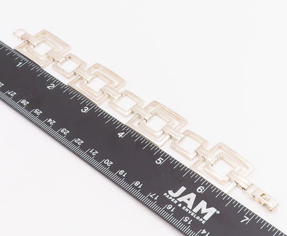 925 Sterling Silver Vintage Bracelet DOBBS Open Geometric Square Link  BT11819