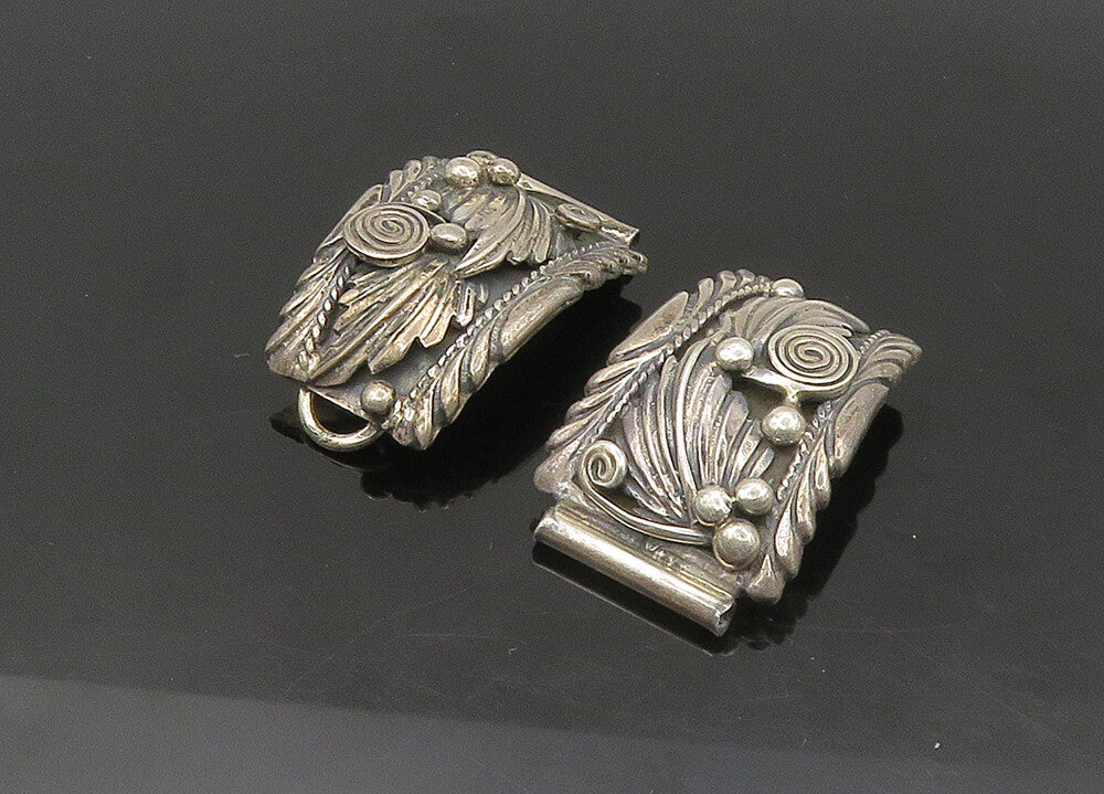 NAVAJO 925 Sterling Silver  Vintage Floral Spiral Swirl Watch Straps  TR3043