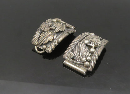 NAVAJO 925 Sterling Silver  Vintage Floral Spiral Swirl Watch Straps  TR3043