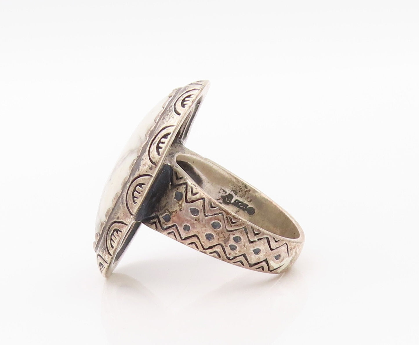 925 Sterling Silver Vintage Ring CAROLYN POLLACK Dark Tone Mable  SZ 7  RG32067