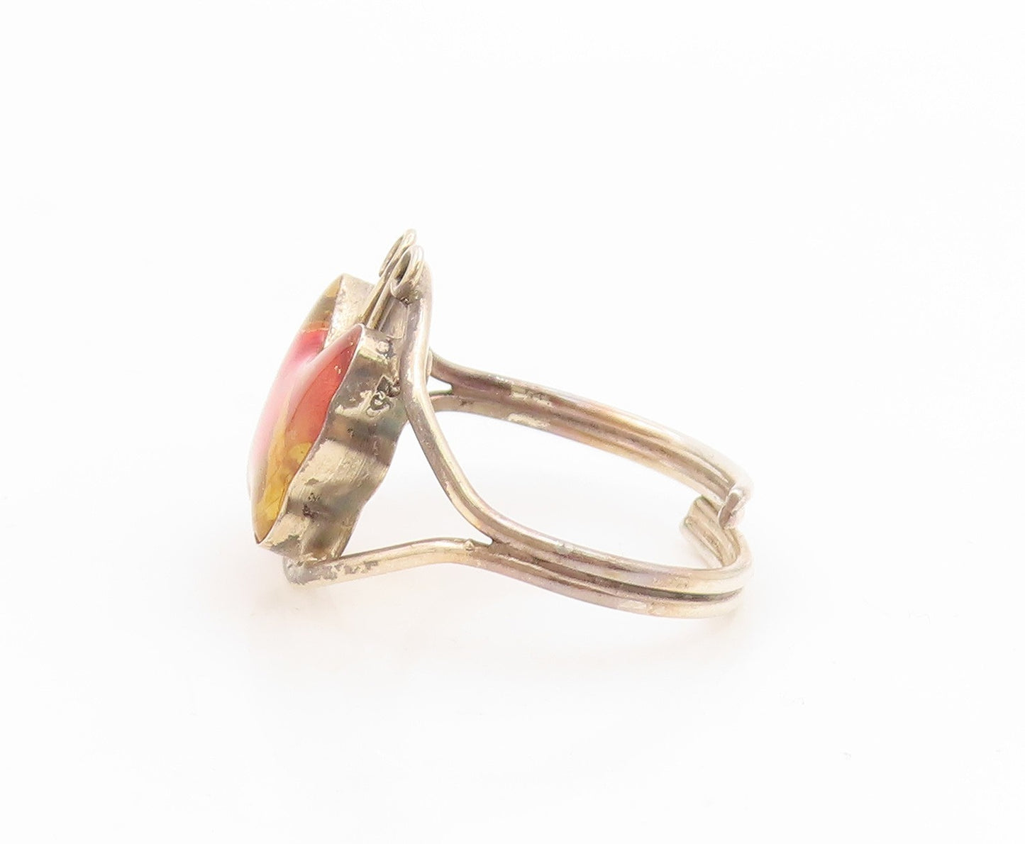 925 Sterling Silver Vintage Ring Pressed Petal Butterfly Band  Sz 12  RG34907