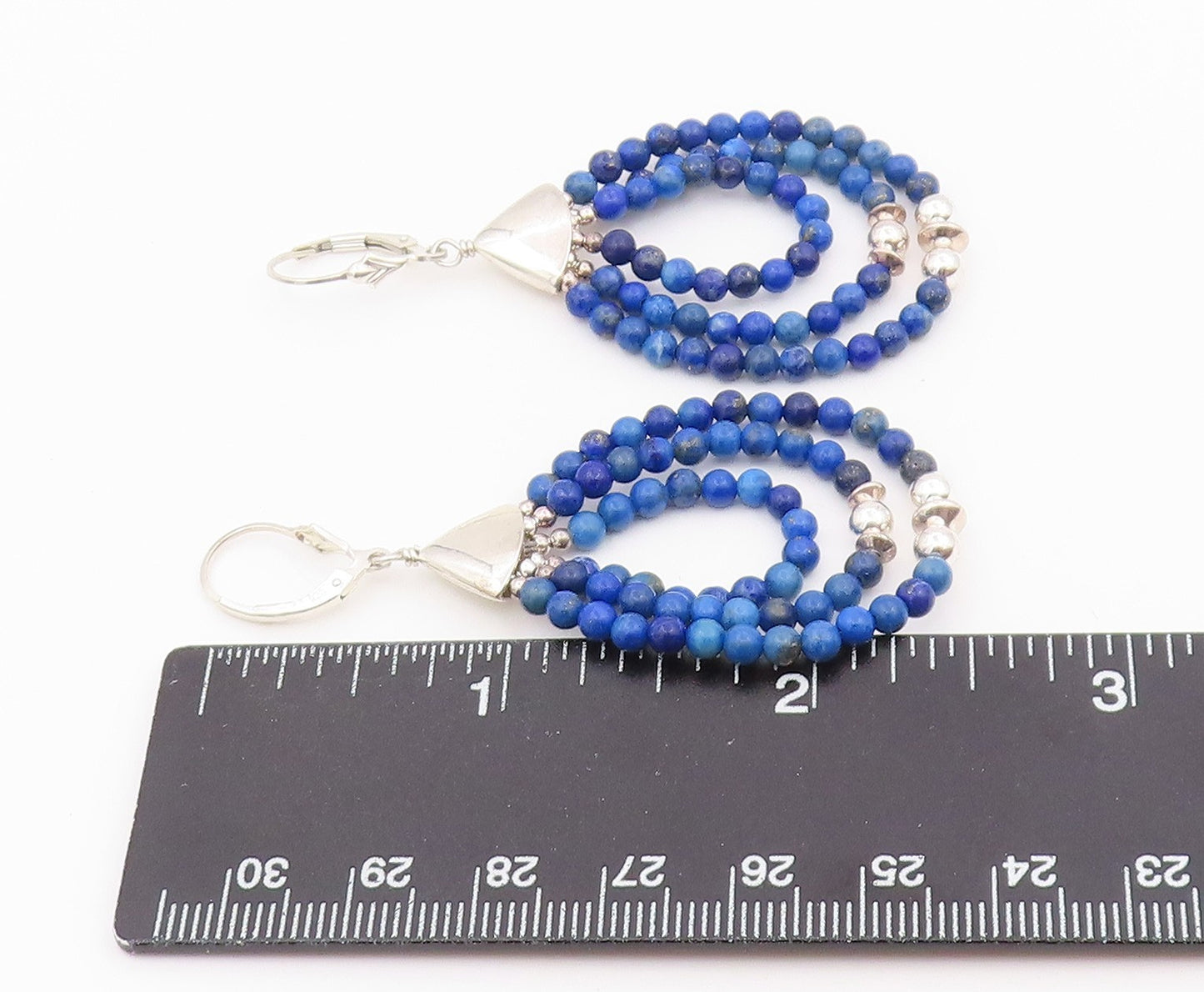 925 Sterling Silver Vintage Earrings DTR JAY KING Lapis Lazuli Dangle  EG14459