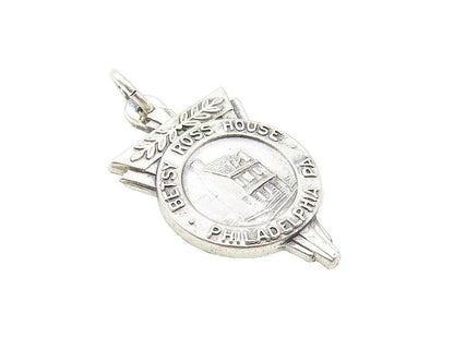 925 Sterling Silver  Vintage Petite Shiny Betsy Rose House Pendant  PT7955