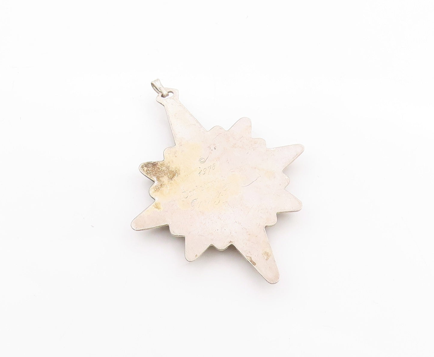 925 Sterling Silver Vintage Pendant REED & BARTON Christmas Tree Star  PT24645