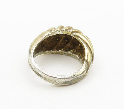 925 Sterling Silver  Vintage Fluted Dome Petite Band Ring Sz 4.5  RG15698