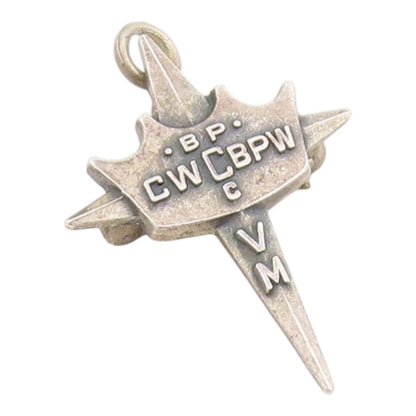 925 Sterling Silver Vintage Brooch Fraternal Crown North Star Cross Pin  BP12483
