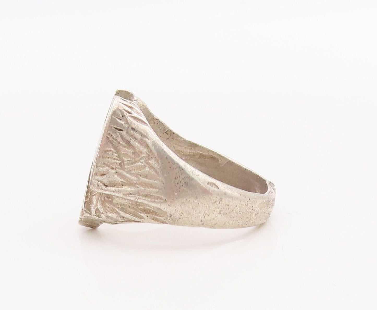 925 Sterling Silver Vintage Ring SOUTHWESTERN Bird Crush Turquoise Sz 8 RG28937