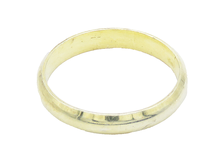 925 Sterling Silver  Shiny Gold Plated Minimalist Band Ring Sz 7  RG15690