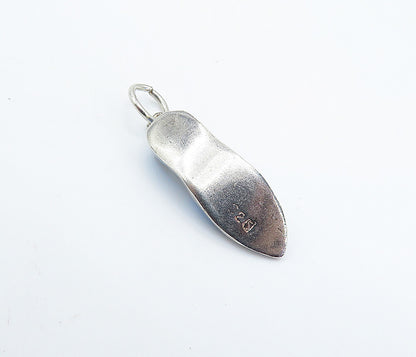 925 Sterling Silver  Genuine Diamond Accent Enamel Shoe Motif Pendant  PT5084