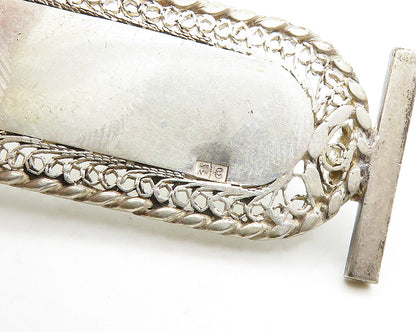 MIDDLE EAST 925 Sterling Silver Vintage Hieroglyphics Cartouche Pendant PT15608
