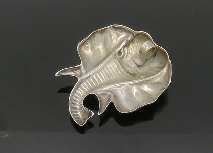 925 Sterling Silver  Vintage Shiny Elephant's Head Animal Pendant  PT16579