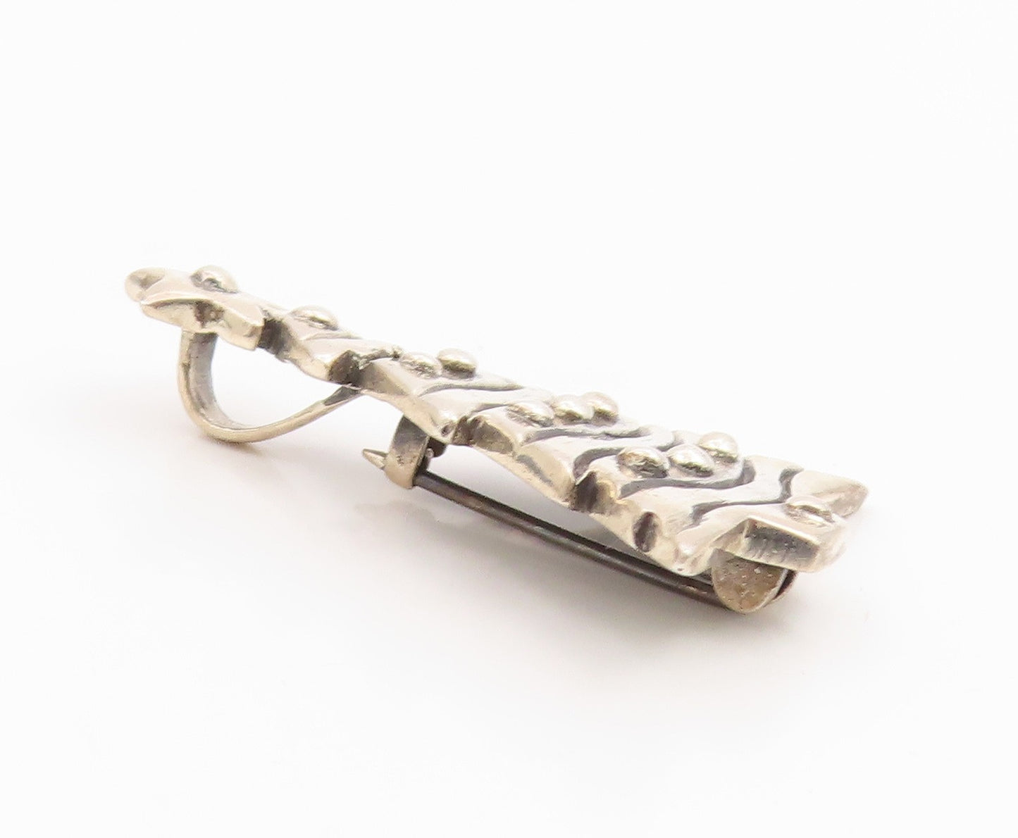 925 Sterling Silver Vintage Brooch Pin Classic Festive Christmas Tree  BP12463