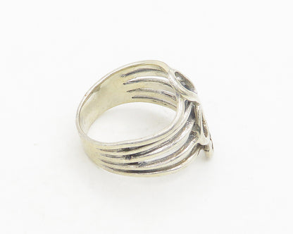 925 Sterling Silver  Vintage Shiny Treble Clef Music Band Ring Sz 6  RG19664