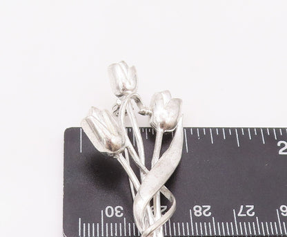 925 Sterling Silver Vintage Brooch Pin Solid 3D Cutout Lillis  BP11176