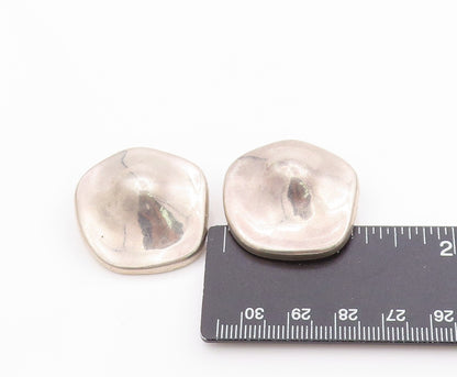 925 Sterling Silver Vintage Earrings MEXICO Solid Modernist Dome Style  EG13674