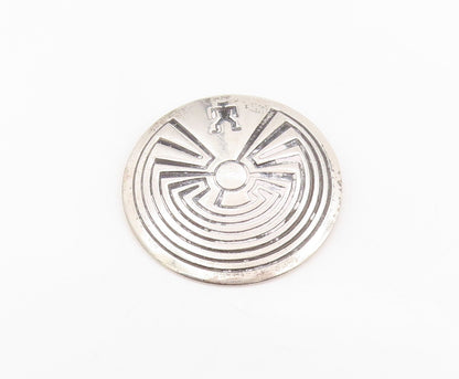 925 Sterling Silver Vintage Brooch Pin SOUTHWESTERN Hopi Man In The Maze BP12224