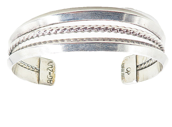 OP ZUNI 925 Sterling Silver  Vintage Shiny Open Twist Cuff Bracelet  BT3863