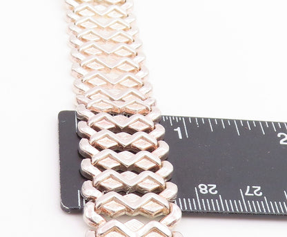 925 Sterling Silver Vintage Bracelet Classic Woven Geometric Ladder Link BT11822