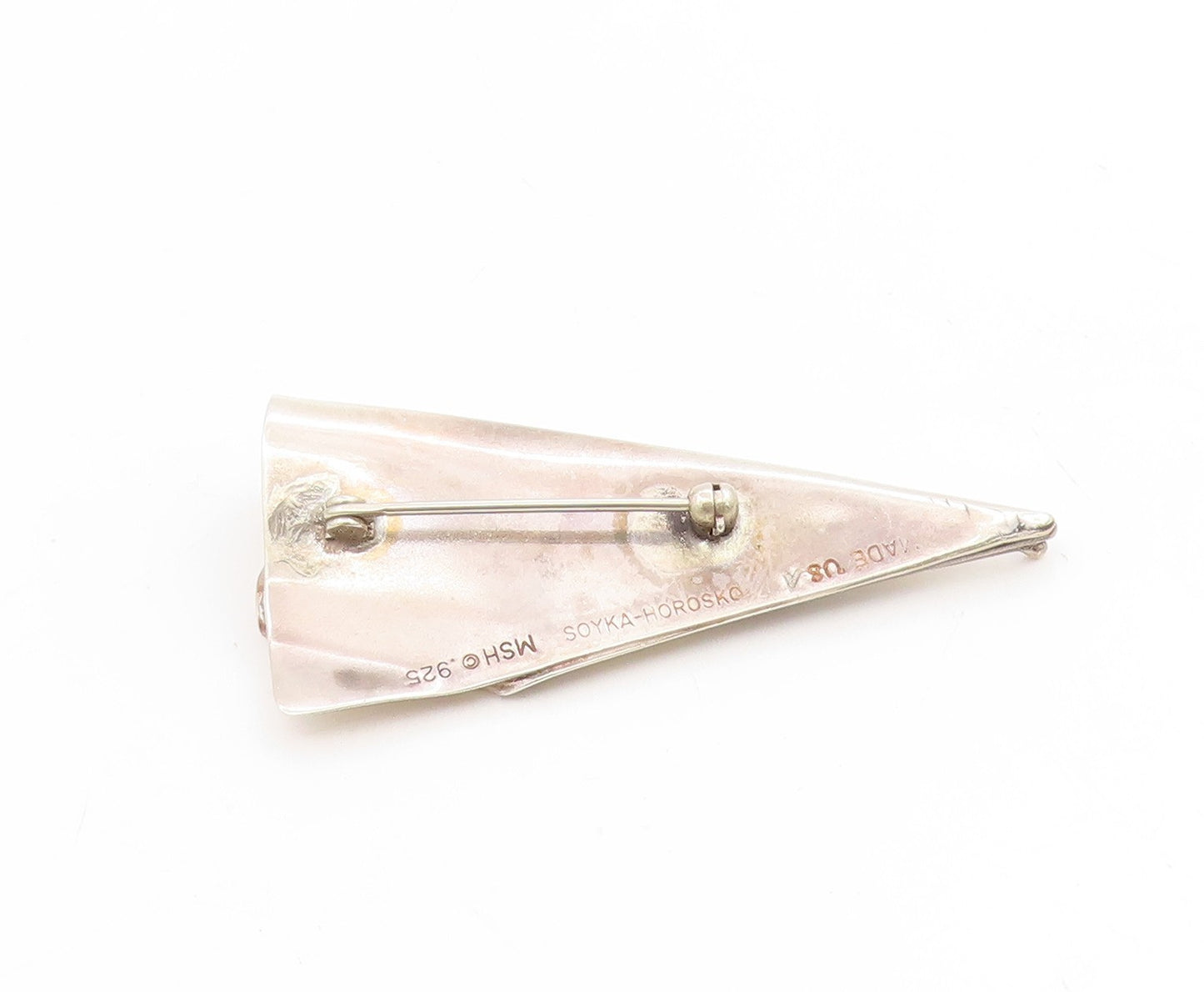 925 Sterling Silver Vintage Brooch SOYKA HOROSKO Folded Ribbon Design  BP12223