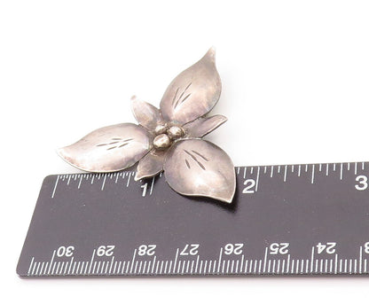 925 Sterling Silver Vintage Brooch BOB FORD Dark Tone Flower Cutout  BP11547