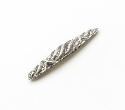 MEXICO 925 Sterling Silver  Vintage Hollow Twist Oblong Brooch Pin  BP6306
