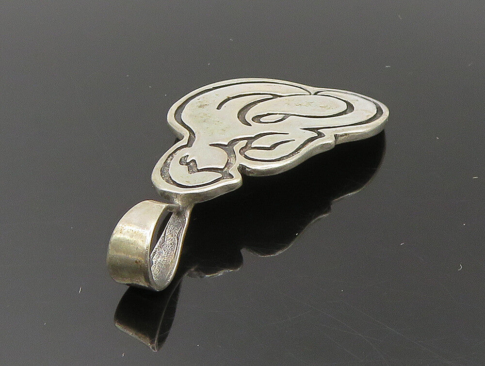 925 Sterling Silver  Vintage Etched Parents Holding Baby Love Pendant  PT19931