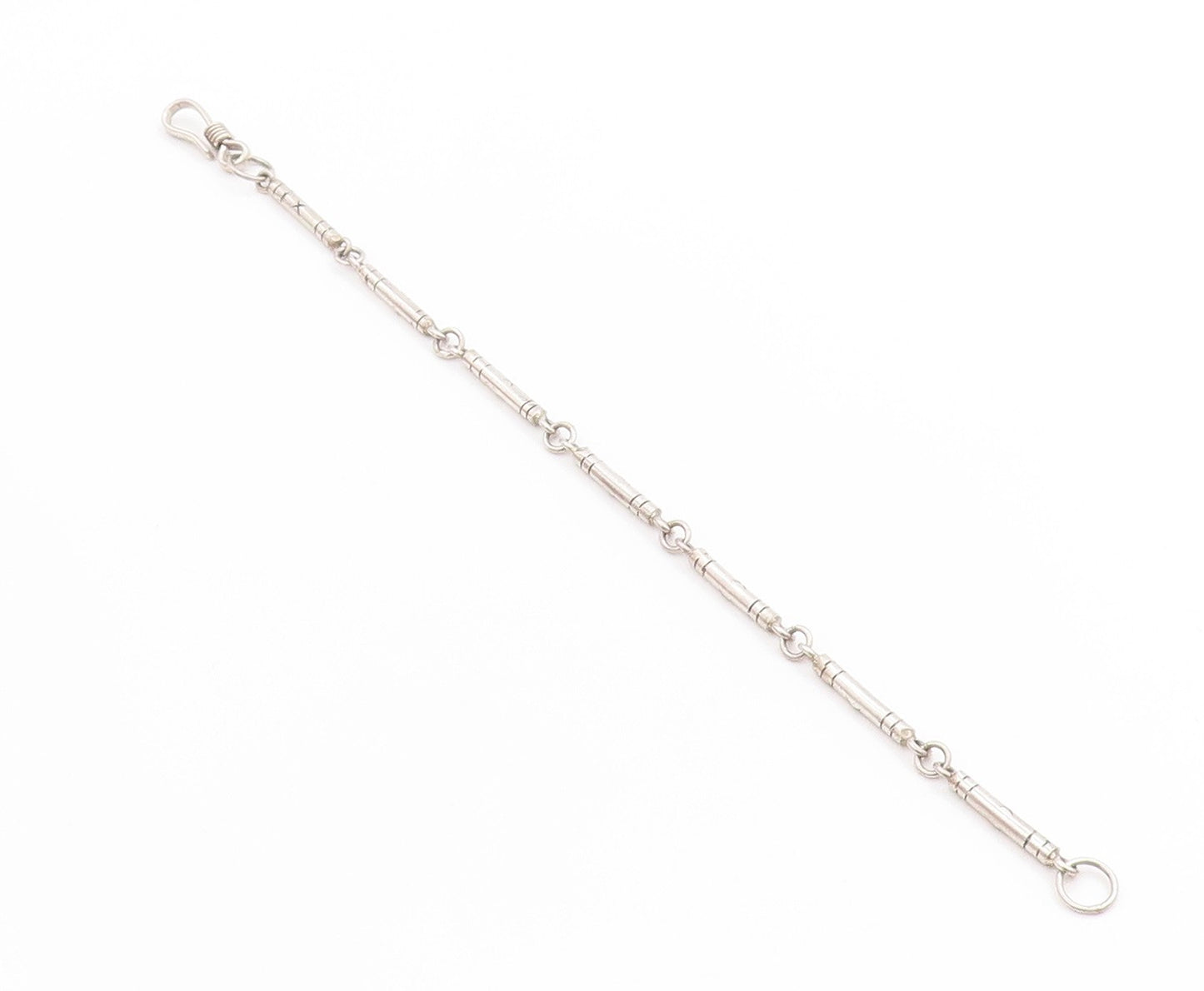 925 Sterling Silver Vintage Bracelet Engraved Geometric X Detail Chain BT11405