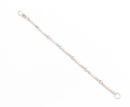 925 Sterling Silver Vintage Bracelet Engraved Geometric X Detail Chain BT11405
