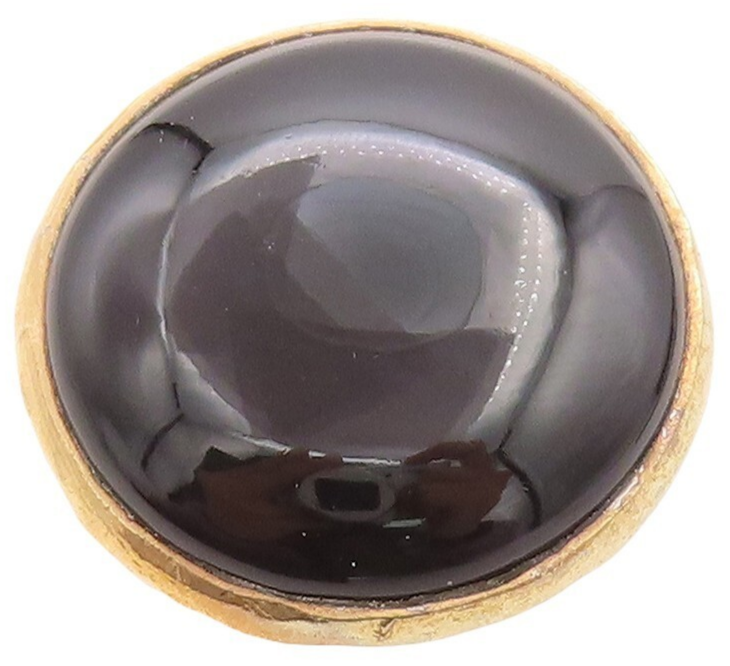 925 Sterling Silver Vintage Ring Gold Plated Large Cabochon Onyx Sz 8.5  RG30092