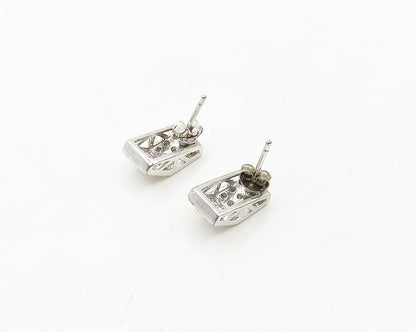 925 Sterling Silver  Vintage Sparkling Cubic Zirconia Drop Earrings  EG9678