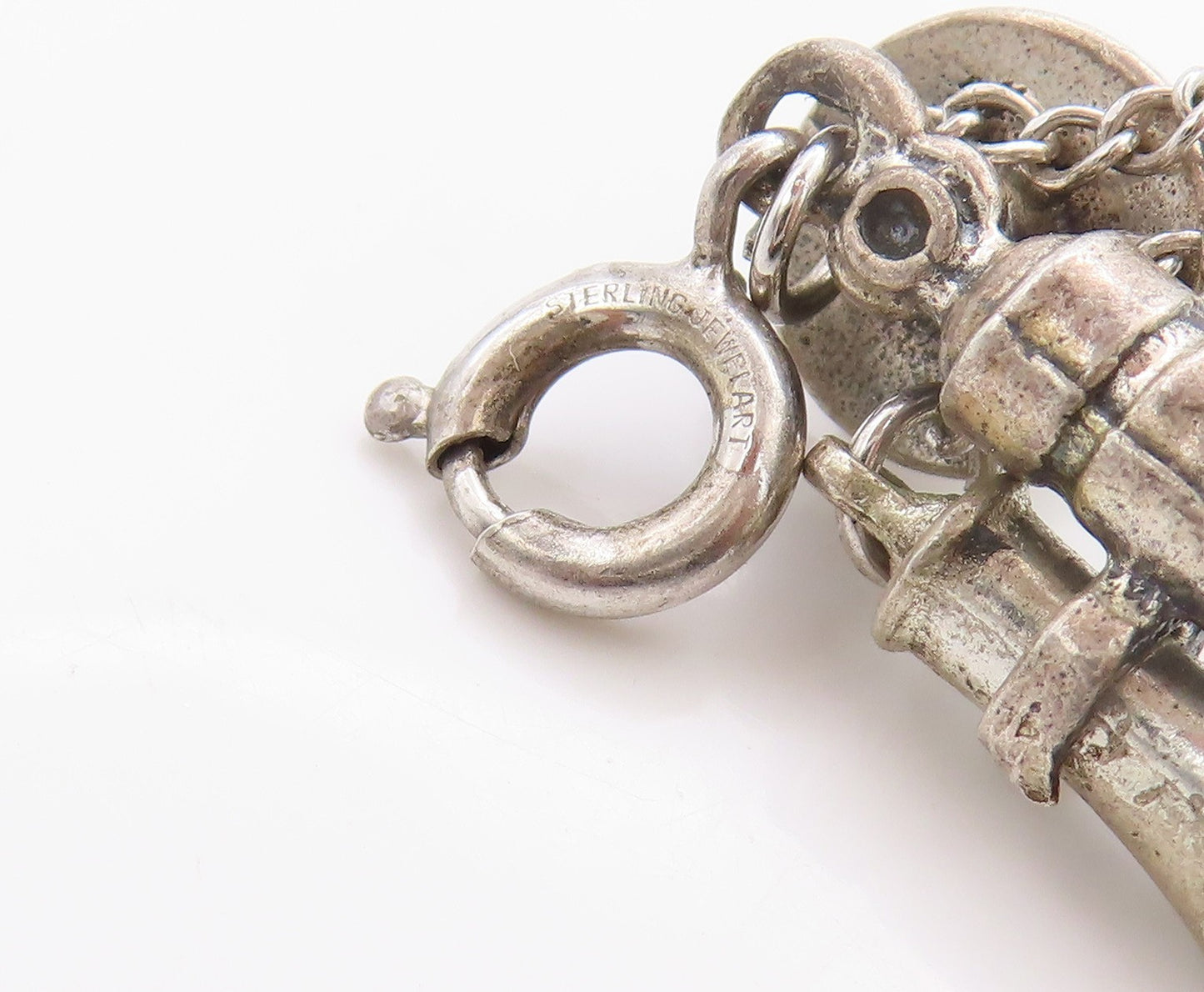 925 Sterling Silver Vintage Pendant Antique Candlestick Telephone Charm  PT25024