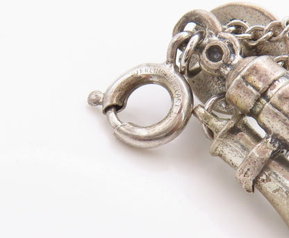 925 Sterling Silver Vintage Pendant Antique Candlestick Telephone Charm  PT25024