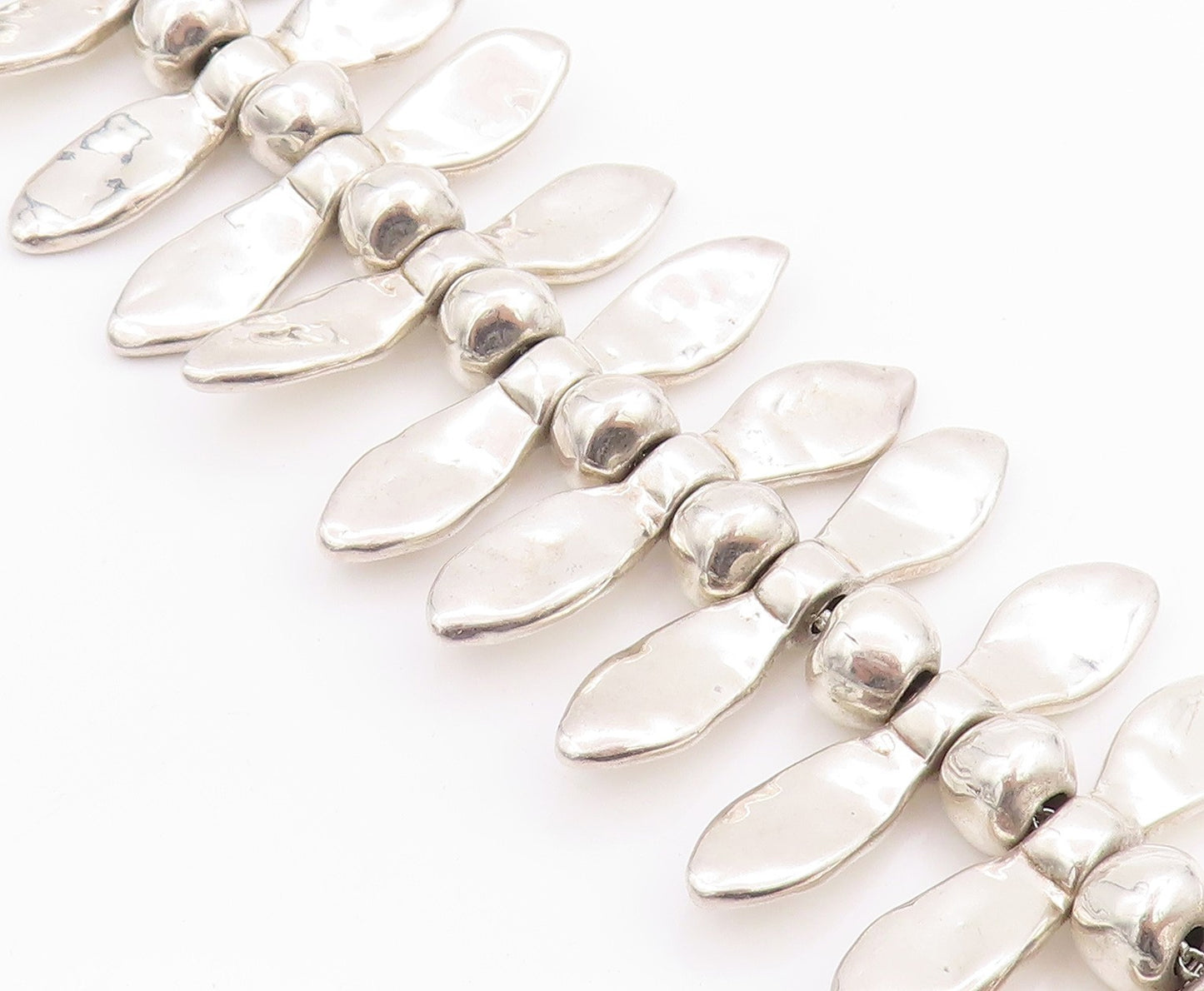 925 Sterling Silver Vintage Necklace Brutalist Animal Tooth Design   NE4585