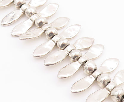925 Sterling Silver Vintage Necklace Brutalist Animal Tooth Design   NE4585