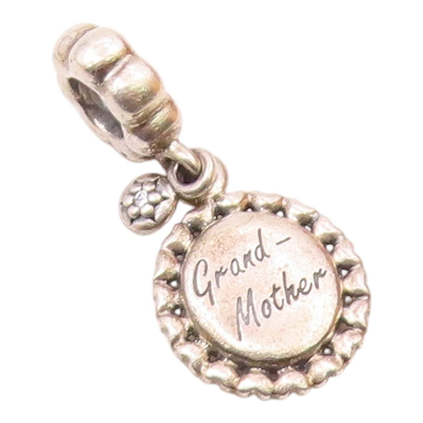 PANDORA 925 Sterling Silver  Vintage Petite Topaz Grandmother Pendant  PT19215