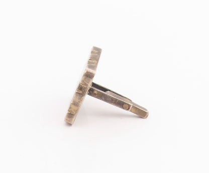 925 Sterling Silver Vintage Cuff Links MEXICO Mother Of Pearl Geometric  TR4049