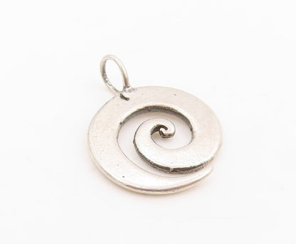 925 Sterling Silver Vintage Pendant She Believed So She Did Spiral Charm PT25380